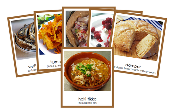 Foods of Australia/Oceania 3-Part Cards - Montessori Print Shop Digital Download