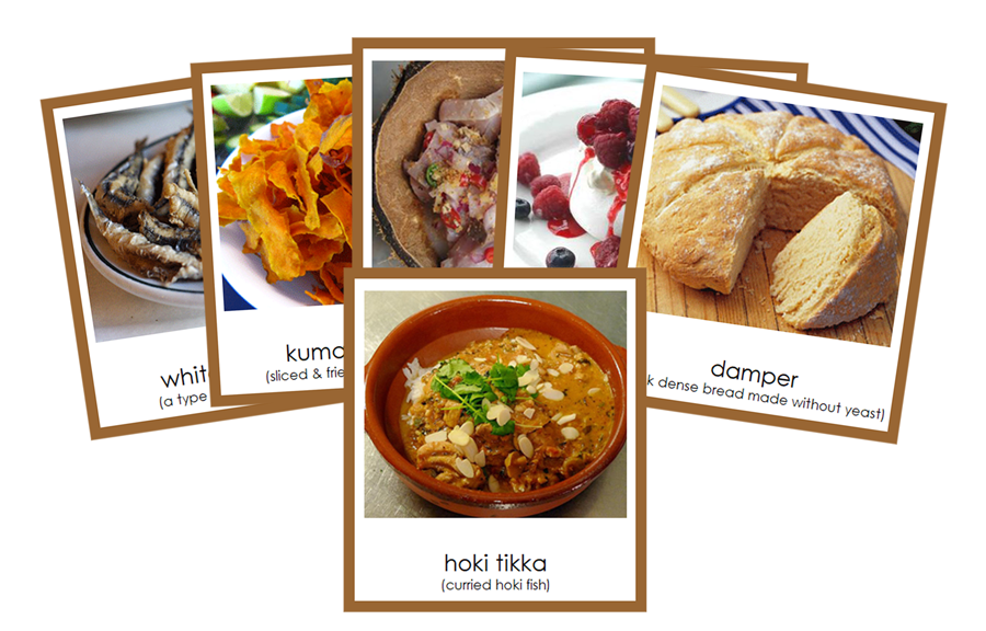 Foods of Australia/Oceania 3-Part Continent Cards - Montessori Print Shop Digital Download