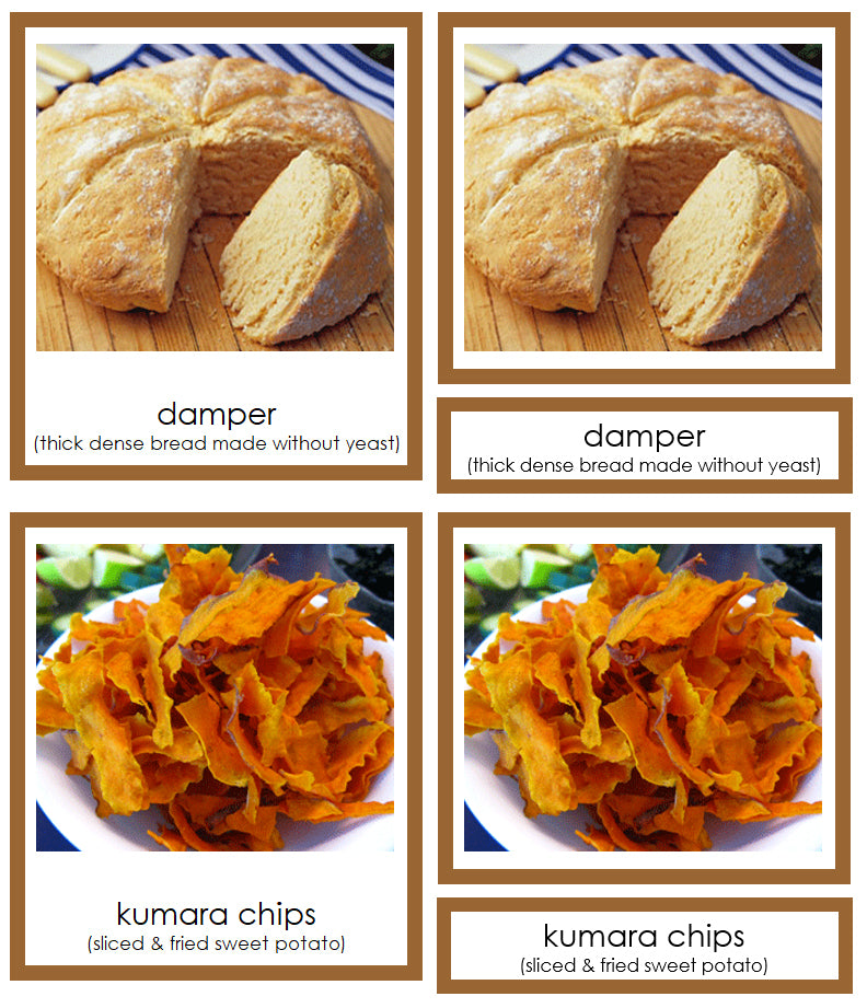 Foods of Australia/Oceania 3-Part Cards - Montessori Print Shop Digital Download