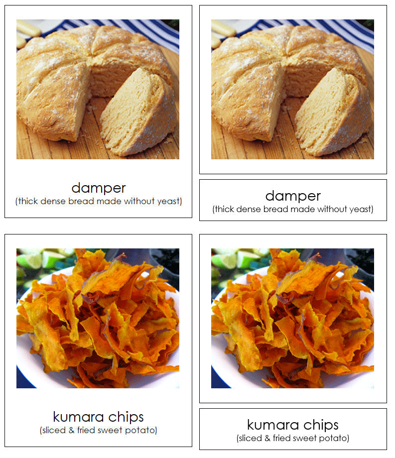 Foods from Australia/Oceania 3-Part Cards - Montessori Print Shop Digital Download