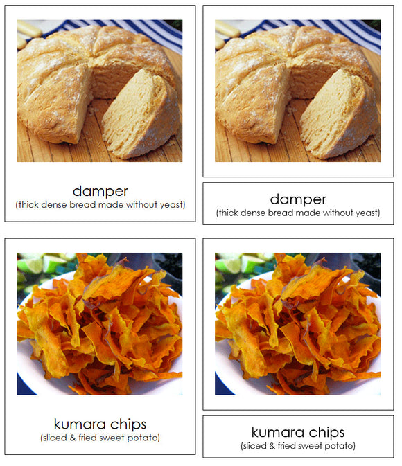 Foods from Australia/Oceania 3-Part Cards - Montessori Print Shop Digital Download
