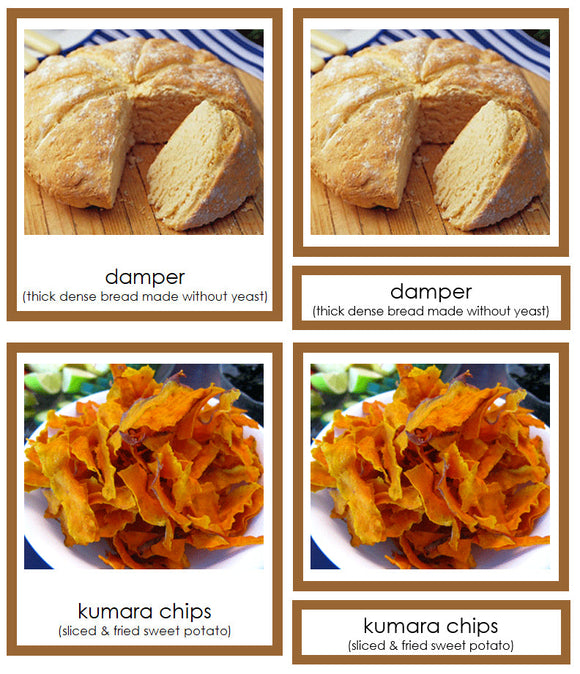 Foods of Australia/Oceania 3-Part Cards - Montessori Print Shop Digital Download