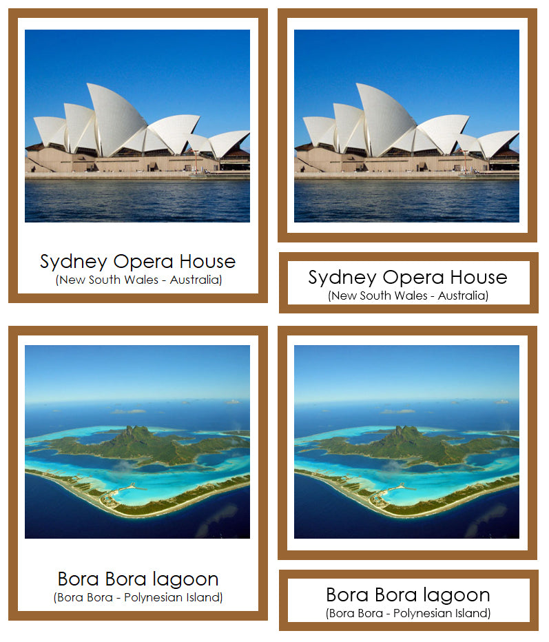 Landmarks of Australia/Oceania 3-Part Cards - Montessori Print Shop Digital Download