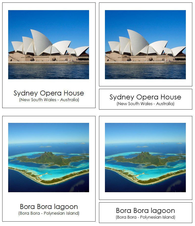 Landmarks of Australia/Oceania 3-Part Cards - Montessori Print Shop Digital Download