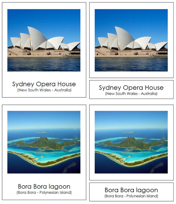 Landmarks of Australia/Oceania 3-Part Cards - Montessori Print Shop Digital Download