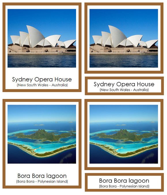 Landmarks of Australia/Oceania 3-Part Cards - Montessori Print Shop Digital Download