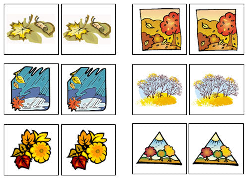 Fall Match-Up & Memory Game - Montessori Print Shop Digital Download