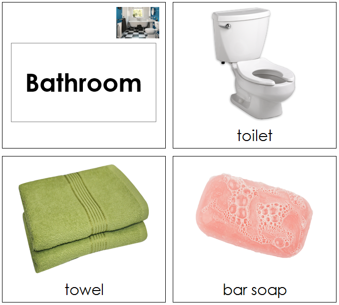 Items in the Bathroom Cards for toddlers - Montessori Print Shop Digital Download