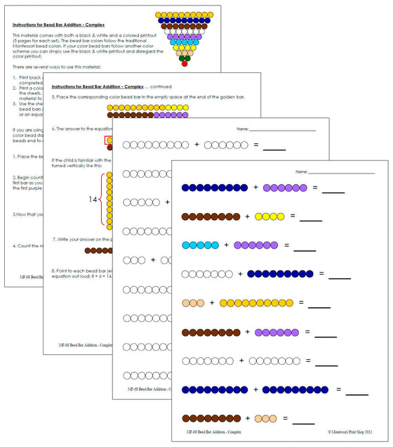 Montessori Bead Bar Addition (complex) - Montessori Print Shop