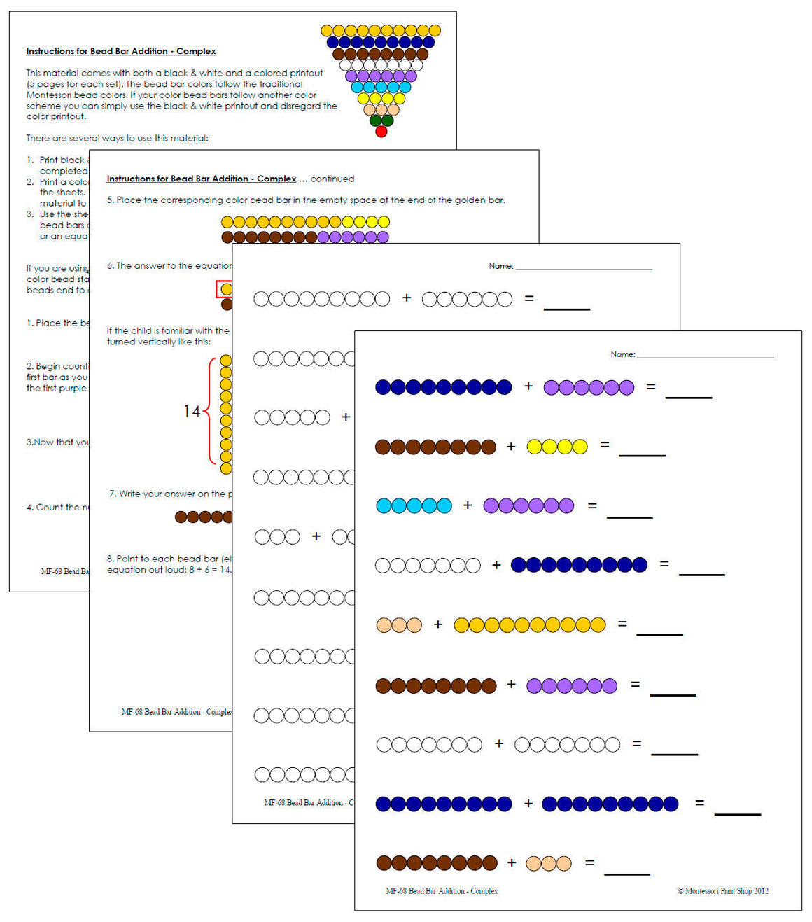 Montessori Bead Bar Addition (complex) - Montessori Print Shop