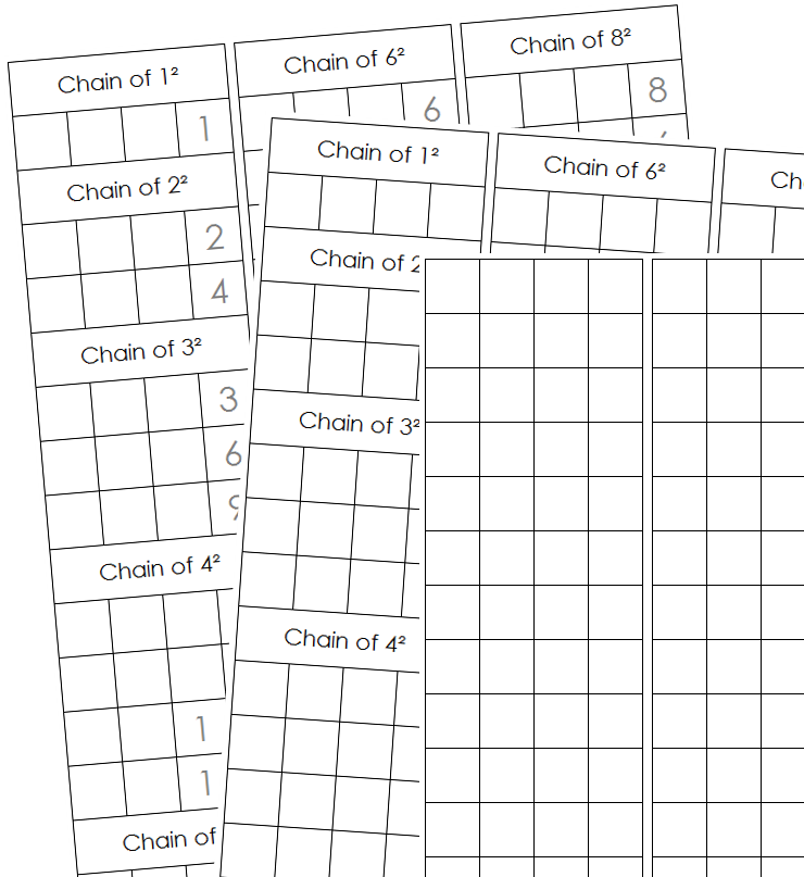 Bead Chain Notation Paper - Montessori Print Shop Digital Download