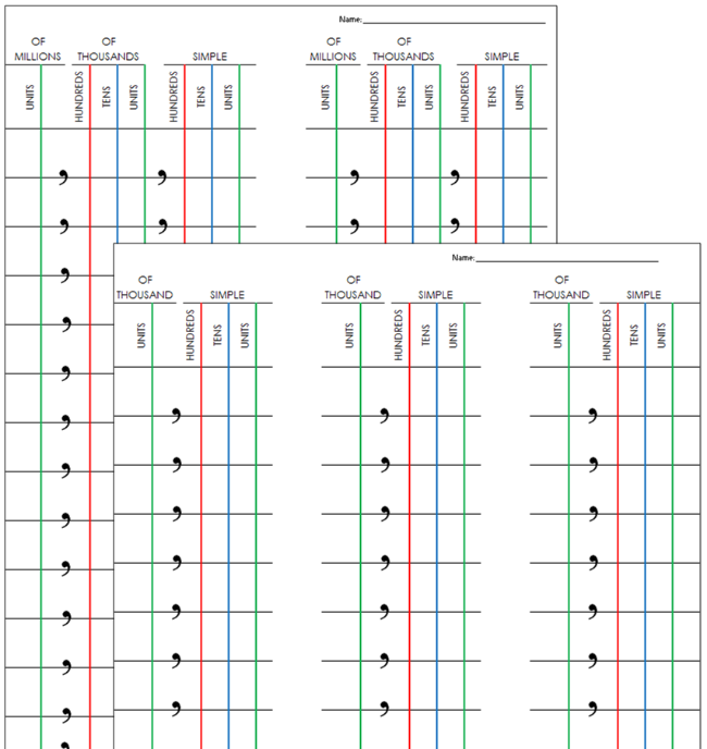 Montessori Bead Frame Paper - Montessori Print Shop Digital Download