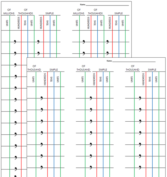 Montessori Bead Frame Paper - Montessori Print Shop