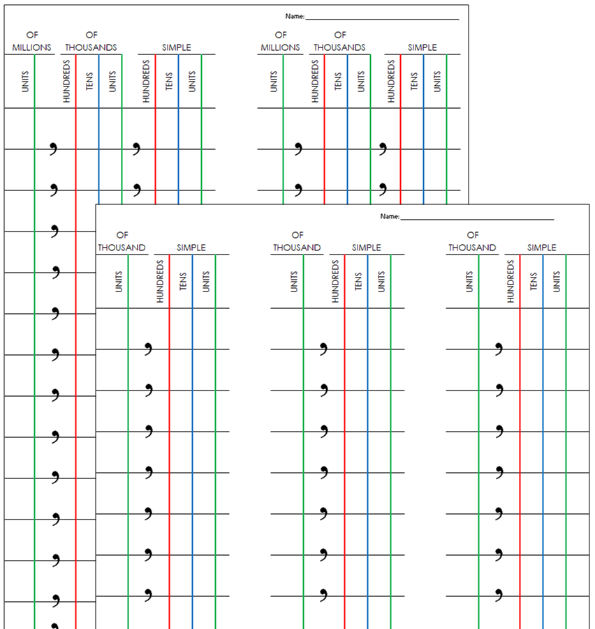 Montessori Bead Frame Paper - Montessori Print Shop