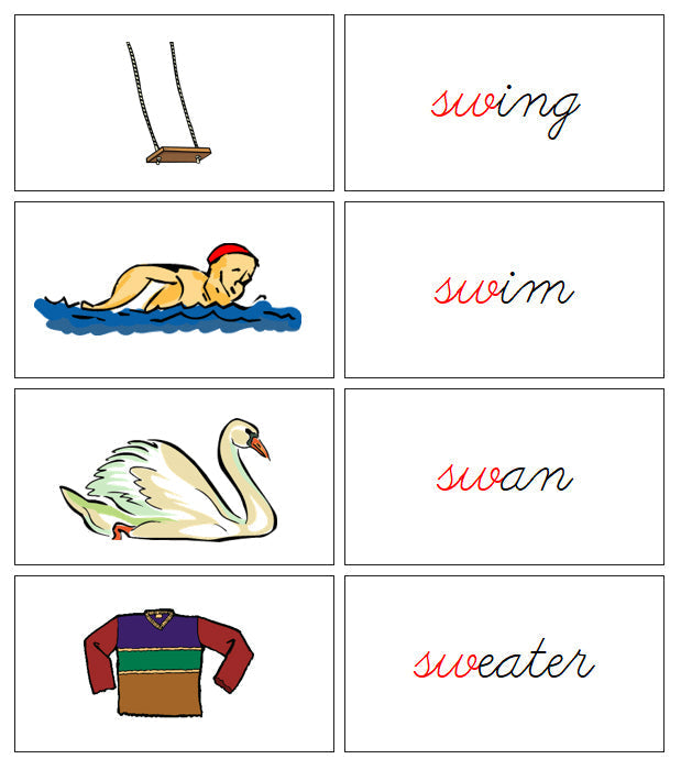 Step 3: Blends & Digraphs - Set 3 - CURSIVE - Montessori Print Shop Digital Download language lesson