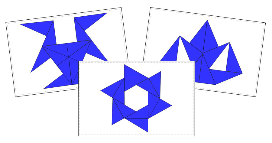 Blue Constructive Triangles Design Cards (Set 2) - Montessori Print Shop Digital Download