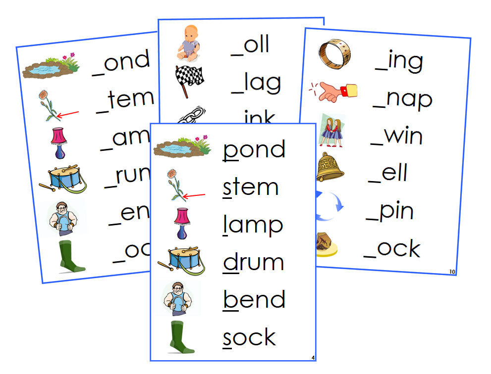 Montessori Blue Initial Sound Cards - Montessori language cards - Montessori Print Shop