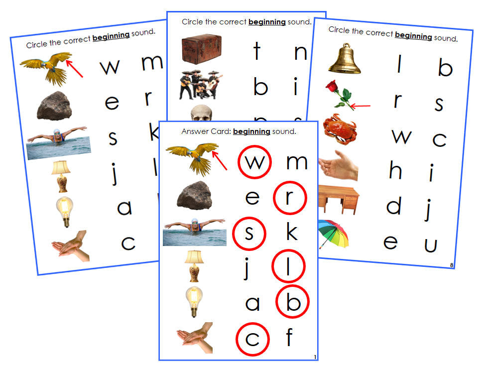Montessori Blue Language Series Bundle (photos) - Phonetic Initial Sound Choice Cards - Montessori Print Shop phonics language program