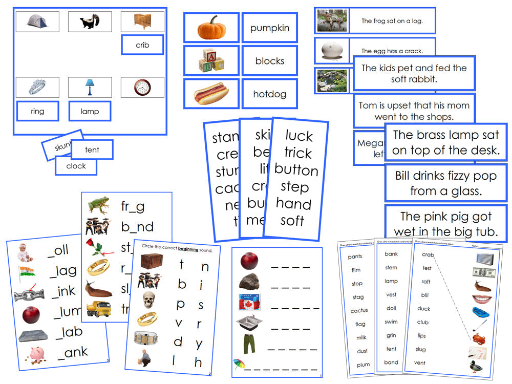 Montessori Blue Language Series Bundle (photos) - Montessori Print Shop phonetic language program