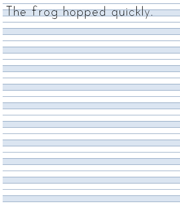 Montessori Blue Line Writing Paper - Montessori Print Shop