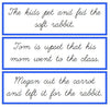 Blue Sentence Cards - Set 3 - CURSIVE - Montessori Print Shop phonics lesson