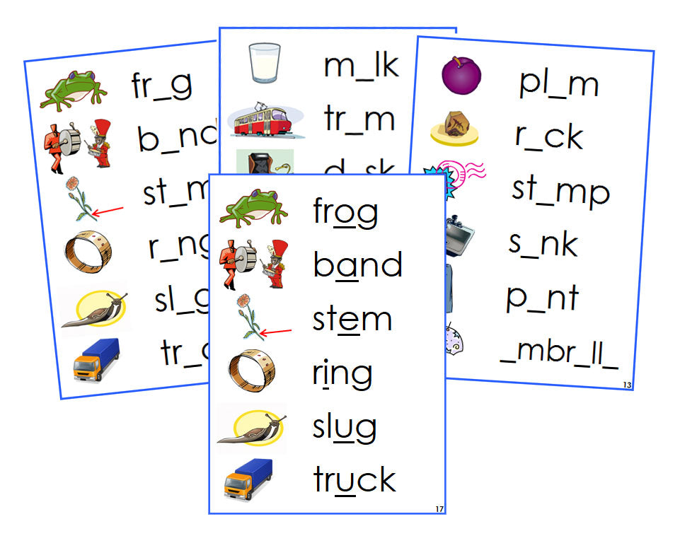 Montessori Blue Vowel Sound Cards - Montessori language cards - Montessori Print Shop
