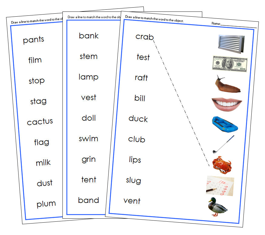 Montessori Blue Language Series Bundle (photos) - Phonetic Words and Pictures Matching - Montessori Print Shop Digital Download phonics language program