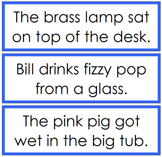 Blue Sentence Cards Set 2 - Montessori language cards