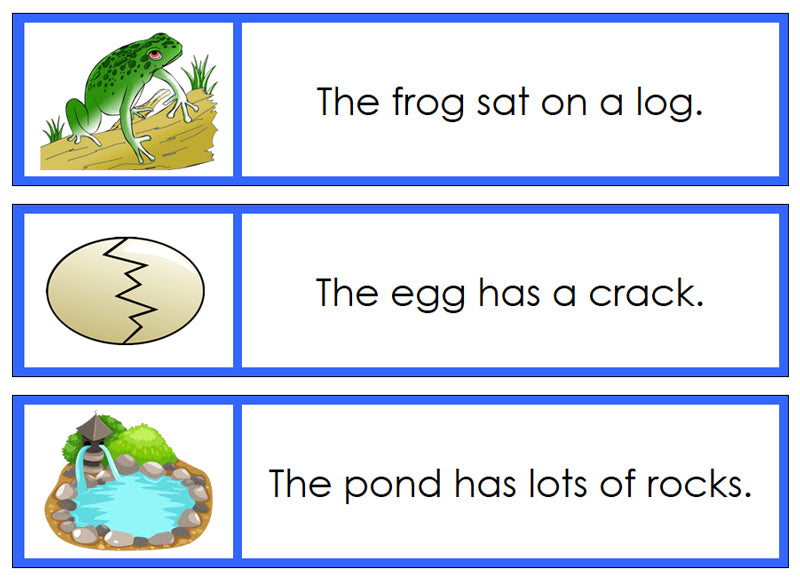 Blue Sentence Cards Set 1 - Montessori Print Shop Digital Download phonetic language program
