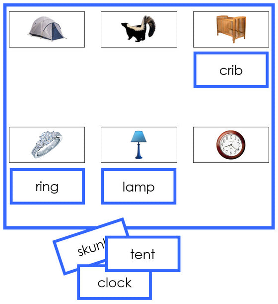 Blue Sheets & Labels (photos) - Montessori Print Shop Digital Download phonetic language program