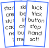 Blue Phonetic Word Lists - Montessori language cards