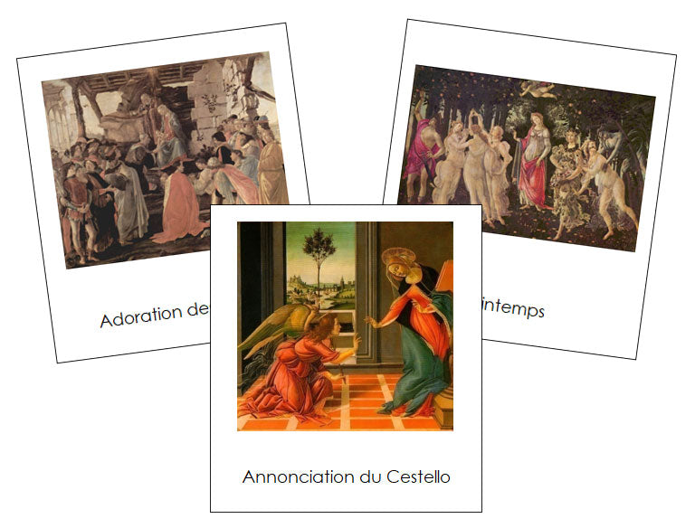 French - Sandro Botticelli Art Cards - Montessori Print Shop Digital Download