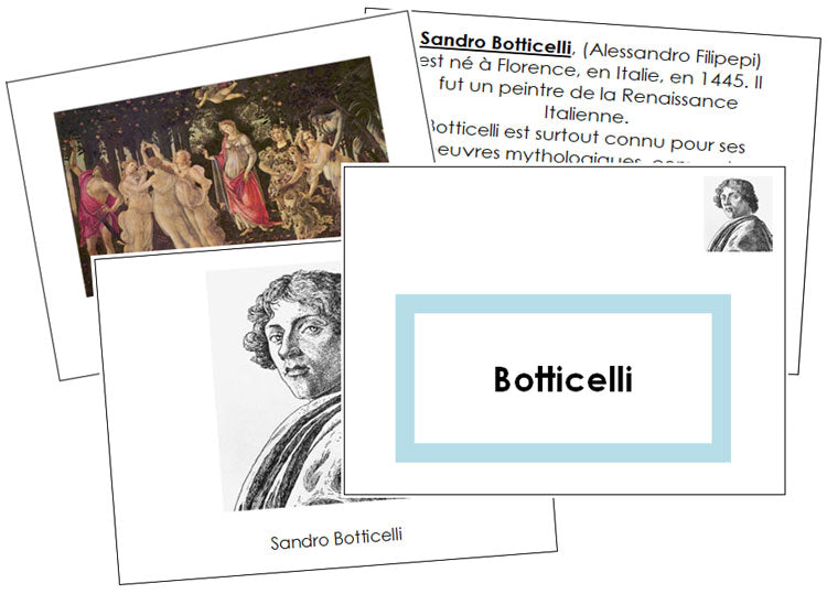 French - Sandro Botticelli Art Book (color-coded) - Montessori Print Shop Digital Download