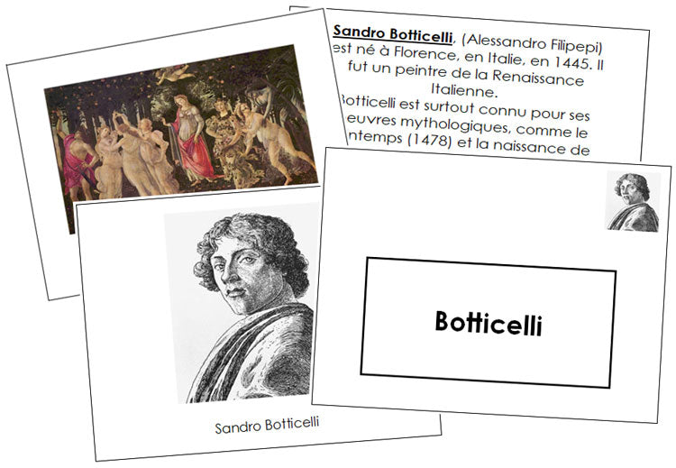 French - Sandro Botticelli Art Book - Montessori Print Shop Digital Download