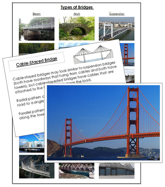 Types of Bridges Chart and Cards - Montessori Print Shop