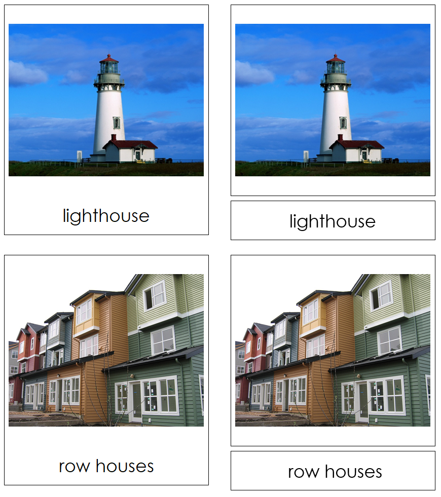 Types of Buildings 3-Part Cards - Montessori Print Shop Digital Download