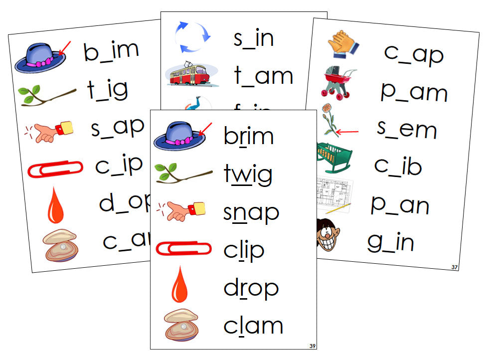 Montessori Step 2: CCVC Missing Consonant Cards - Montessori Print Shop