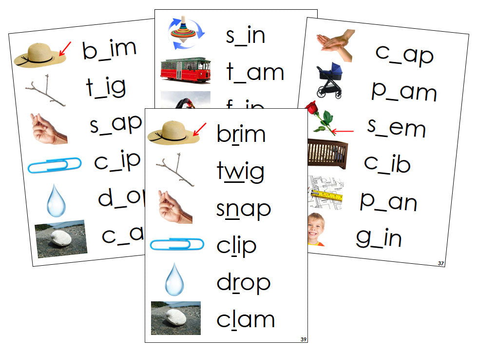 Montessori Step 2: CCVC Missing Consonant Cards (photos) - Montessori Print Shop Digital Download