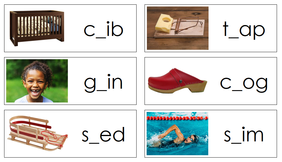 CCVC Missing Consonant Cards - Montessori Print Shop