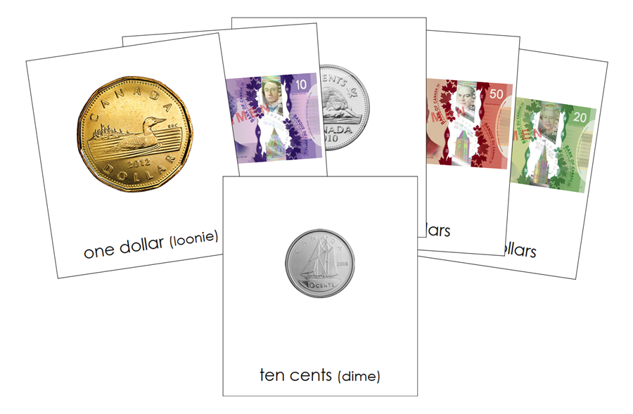 Canadian Currency 3-Part Cards - Montessori Print Shop Digital Download