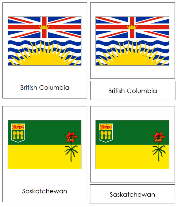 Flags of Canada 3-Part Cards - Montessori Print Shop Digital Download