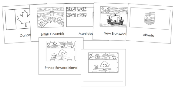Flags of Canada Blackline Masters - Montessori Print Shop Digital Download