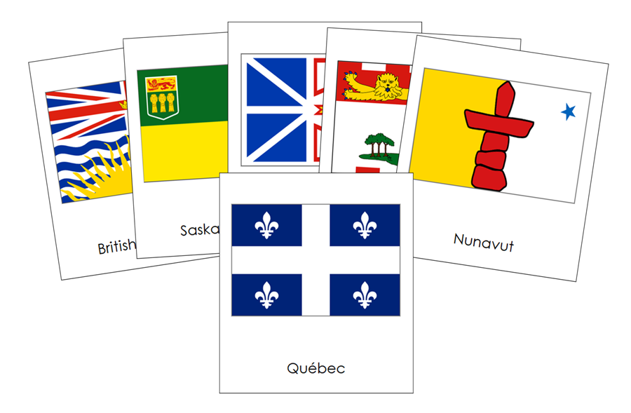 Flags of Canada 3-Part Cards - Montessori Print Shop Digital Download