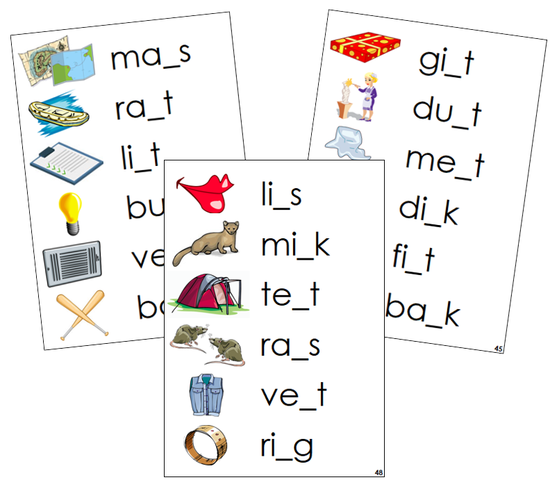 Step 2: CVCC Missing Consonant Cards - Montessori Print Shop