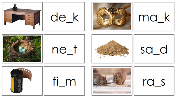 CVCC Missing Consonant Cards - Montessori Print Shop Digital Download