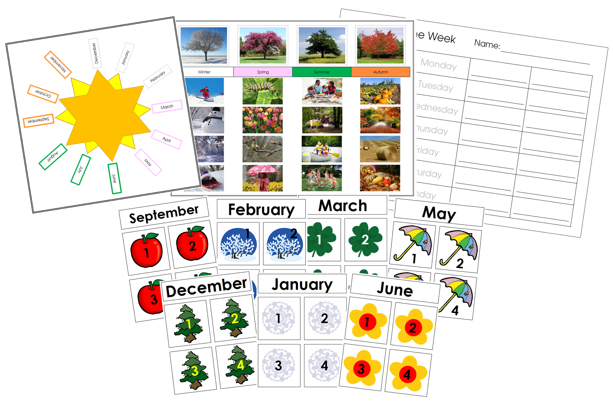 Calendar Cards Bundle - Montessori Print Shop Digital Download