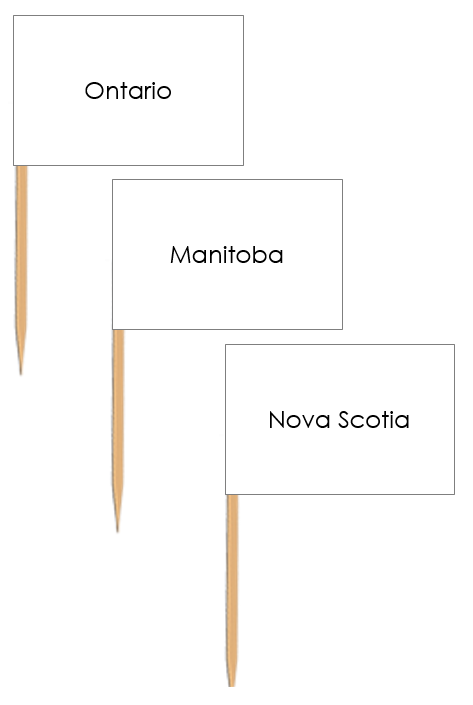 Canada Map Labels: Pin Flags - Montessori Print Shop Digital Download geography materials
