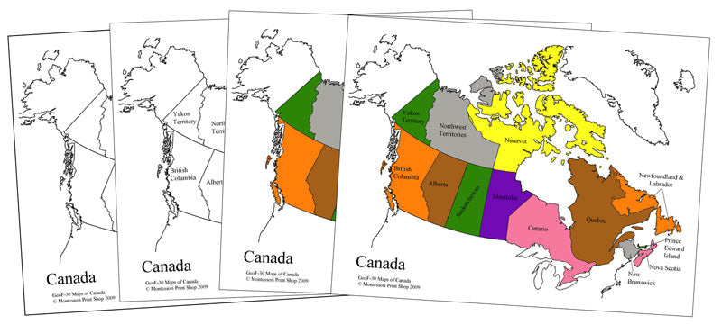 Canada Control Maps & Masters - Montessori Print Shop Digital Download geography materials