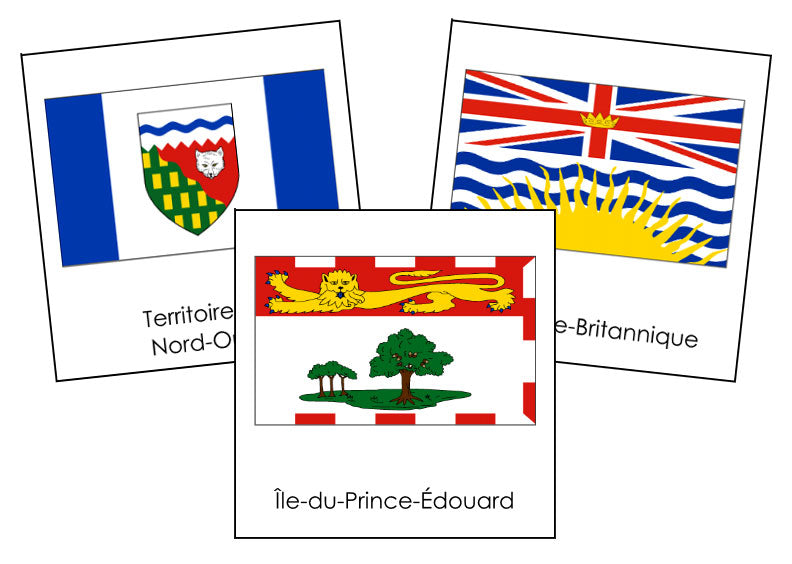French - Flags of Canada - Drapeaux du Canada - Montessori Print Shop Digital Download