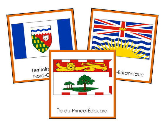 French - Flags of Canada - Drapeaux du Canada - Montessori Print Shop
